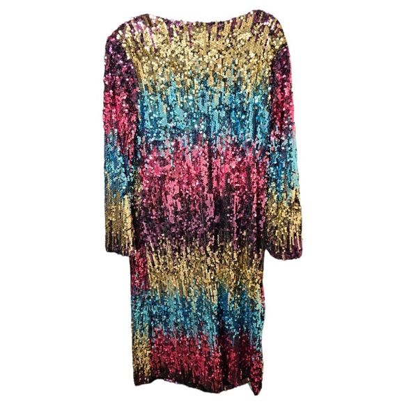SOLD!! Colorful Sequin Duster - Size Large - Picture 3 of 7
